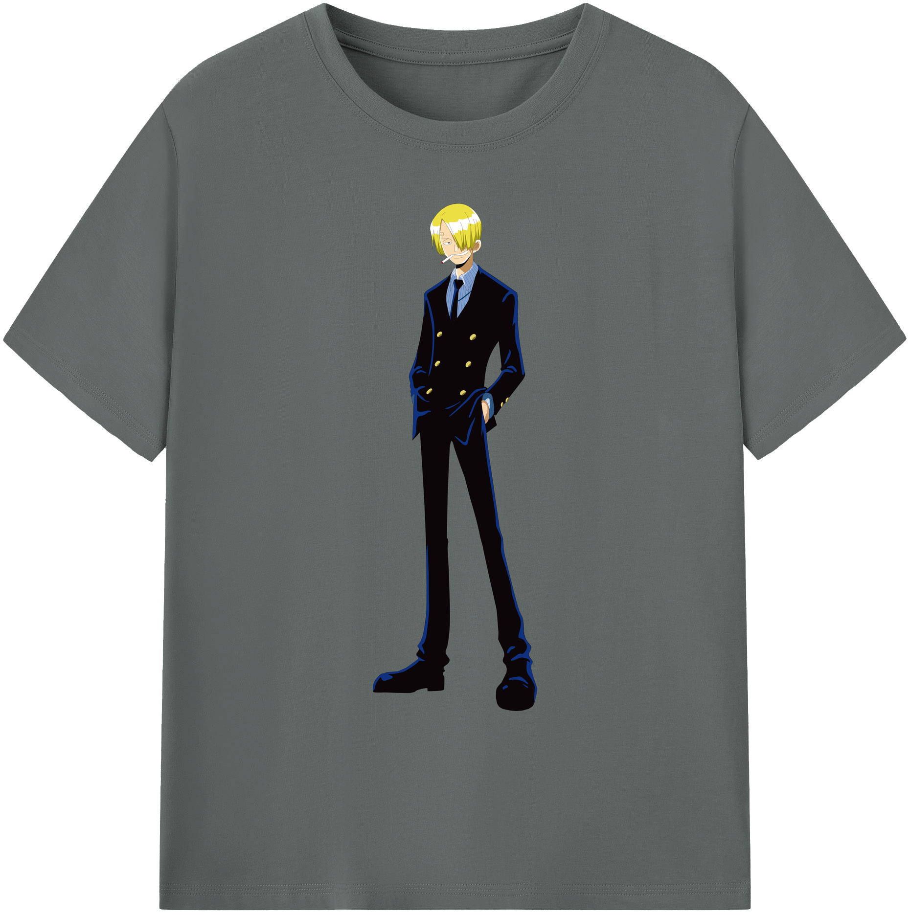 （画像用） ワンピース サンジ ONE PIECE Sanji 綿100％ メンズ半袖Tシャツ｜肌触りやわらか＆通気性